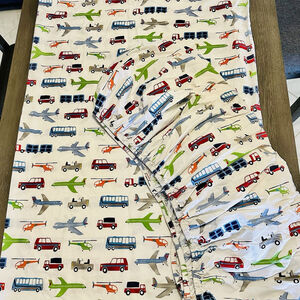 Pottery Barn Kids TWIN Sheet Set Flat & Fitted Brody Transportation Truck Cotton